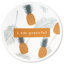 Load image into Gallery viewer, Golden 3&quot; Clear Gratitude Sticker
