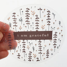 Load image into Gallery viewer, Lovely Lavender 3&quot; Clear Gratitude Sticker
